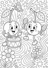 Kirsche POP Art Ausmalbilder 15 Malvorlagen – Materialseite 13