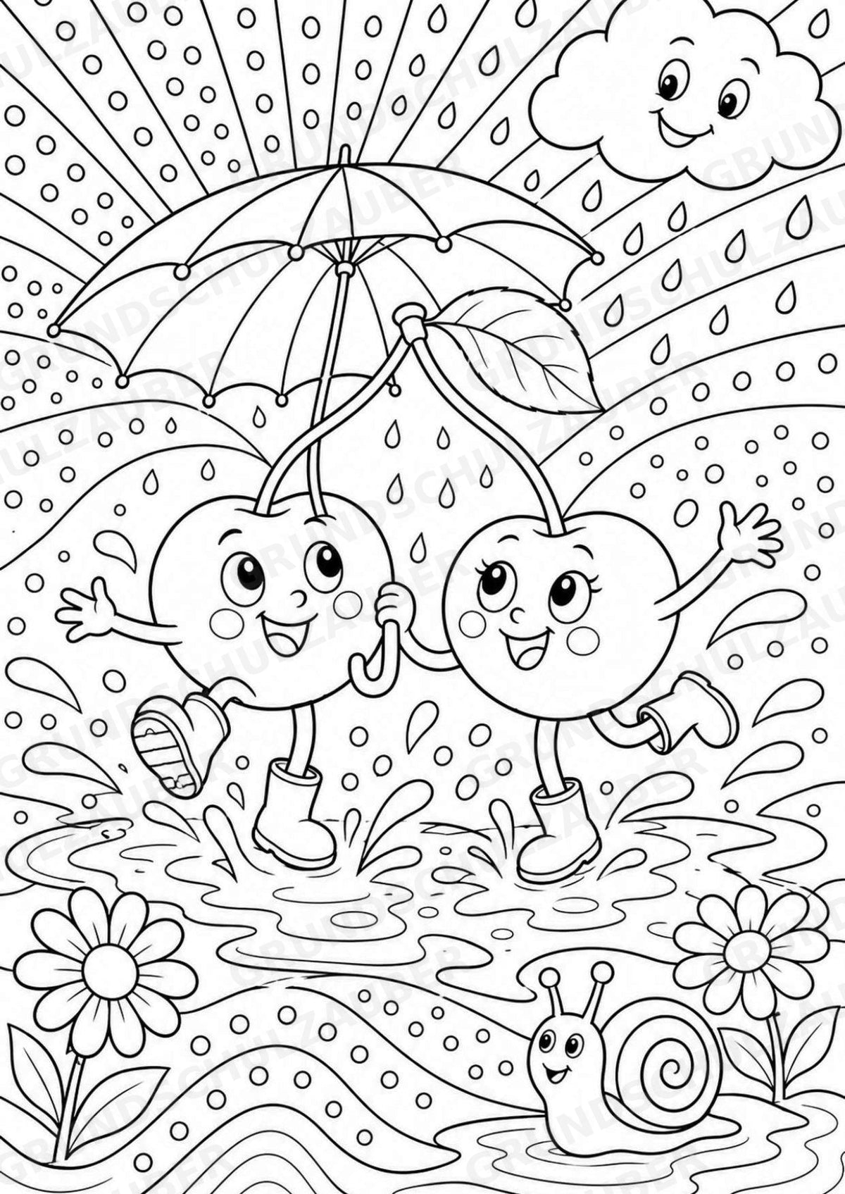 Kirsche POP Art Ausmalbilder 15 Malvorlagen – Materialseite 16