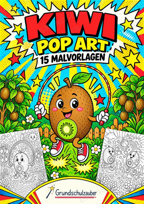 Kiwi POP Art Ausmalbilder 15 Malvorlagen – Cover