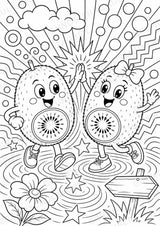 Kiwi POP Art Ausmalbilder 15 Malvorlagen – Materialseite 3
