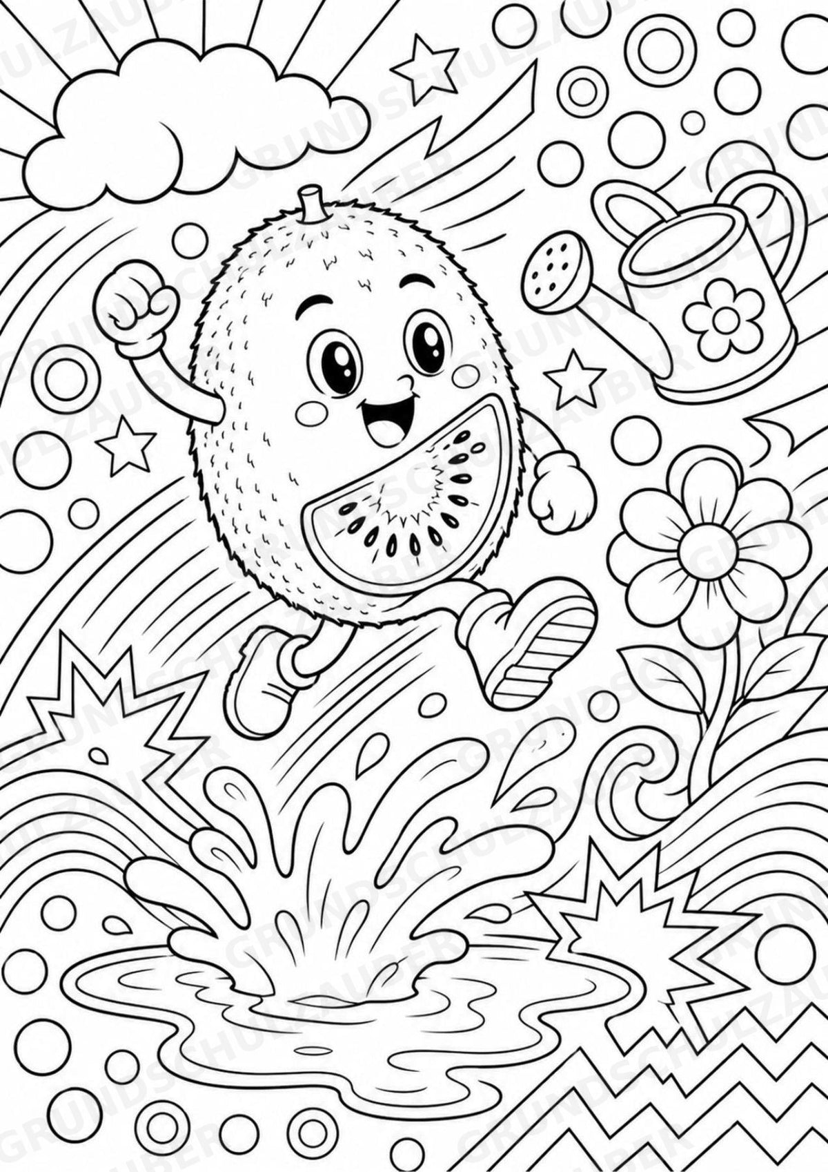 Kiwi POP Art Ausmalbilder 15 Malvorlagen – Materialseite 4