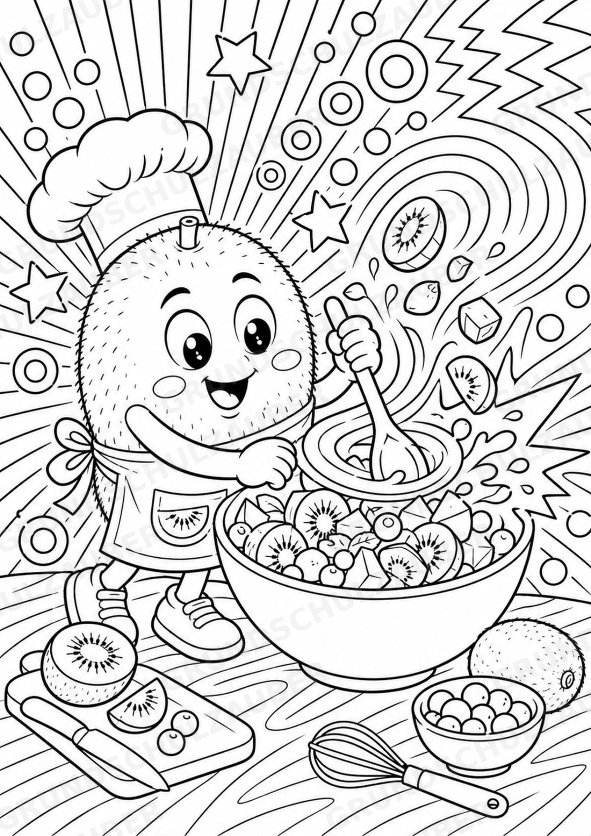 Kiwi POP Art Ausmalbilder 15 Malvorlagen – Materialseite 6