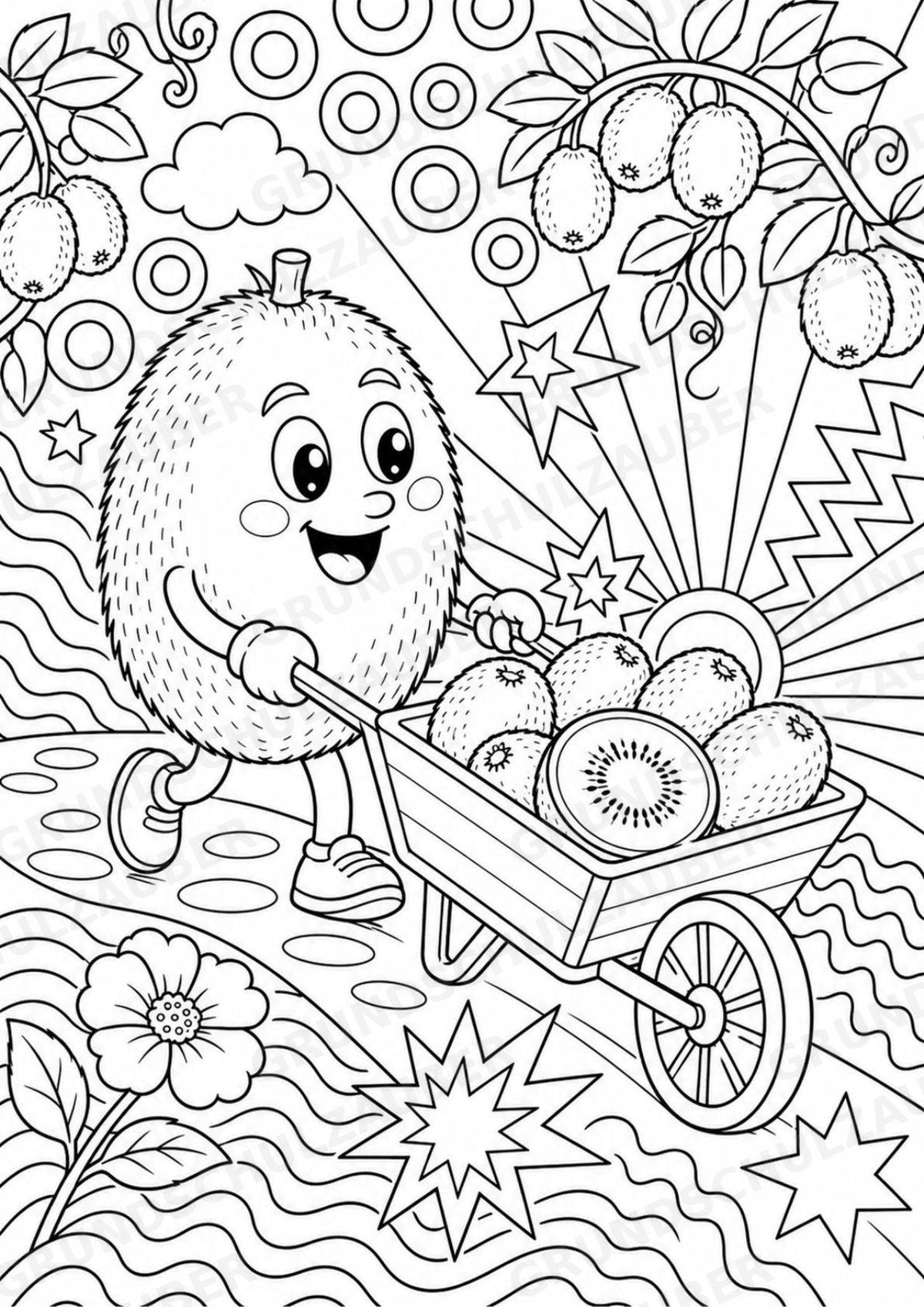 Kiwi POP Art Ausmalbilder 15 Malvorlagen – Materialseite 7