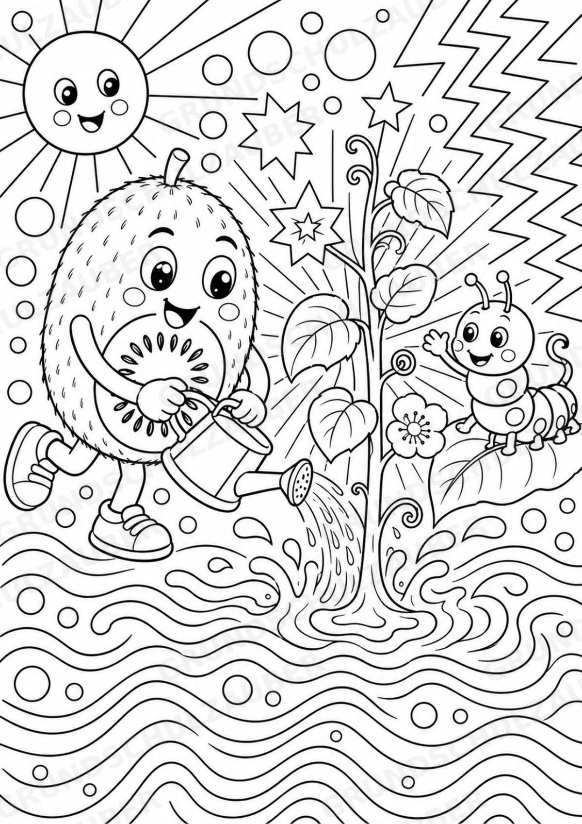 Kiwi POP Art Ausmalbilder 15 Malvorlagen – Materialseite 11