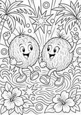 Kokosnuss POP Art Ausmalbilder 15 Malvorlagen – Materialseite 4