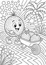 Kokosnuss POP Art Ausmalbilder 15 Malvorlagen – Materialseite 8