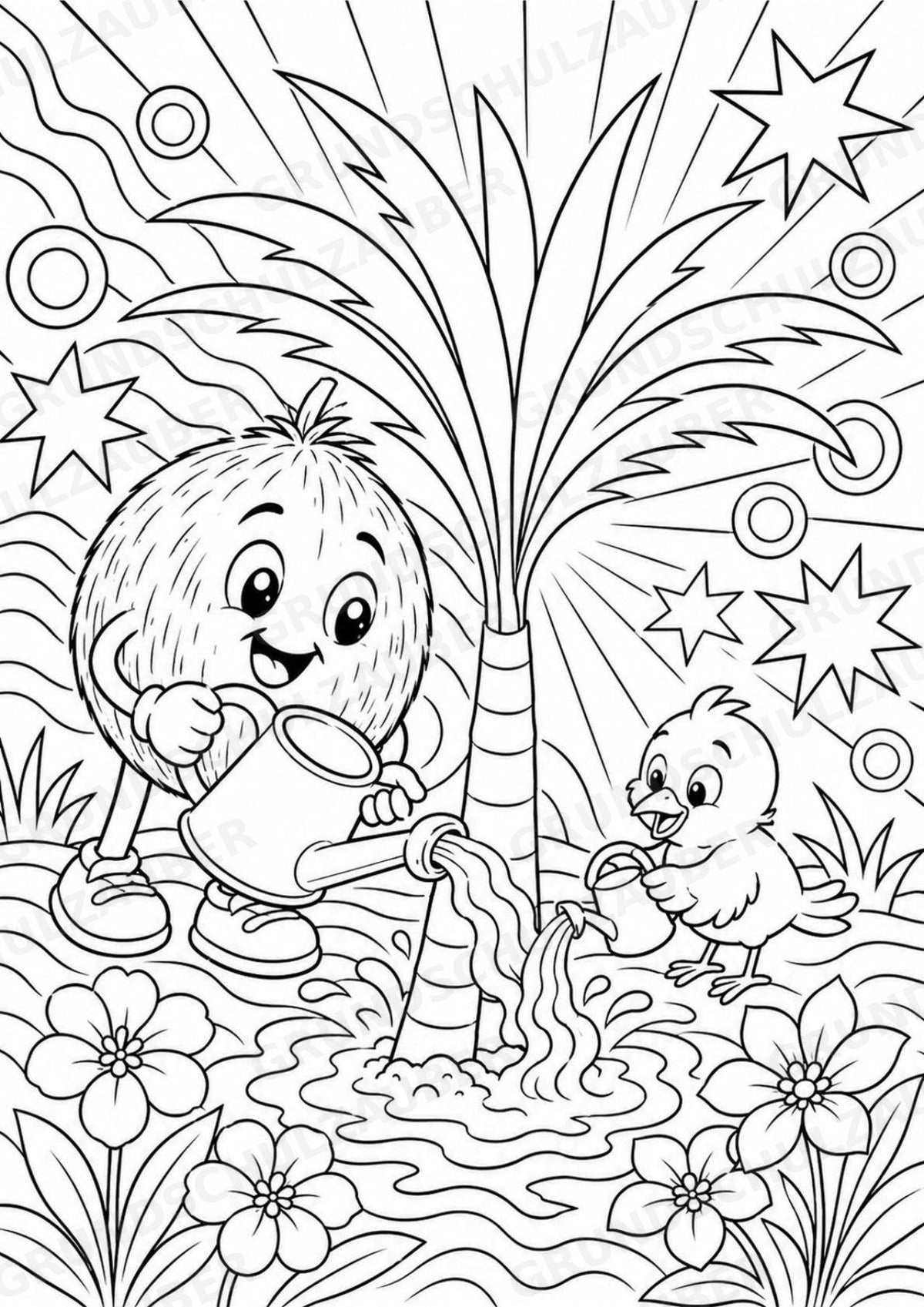 Kokosnuss POP Art Ausmalbilder 15 Malvorlagen – Materialseite 16