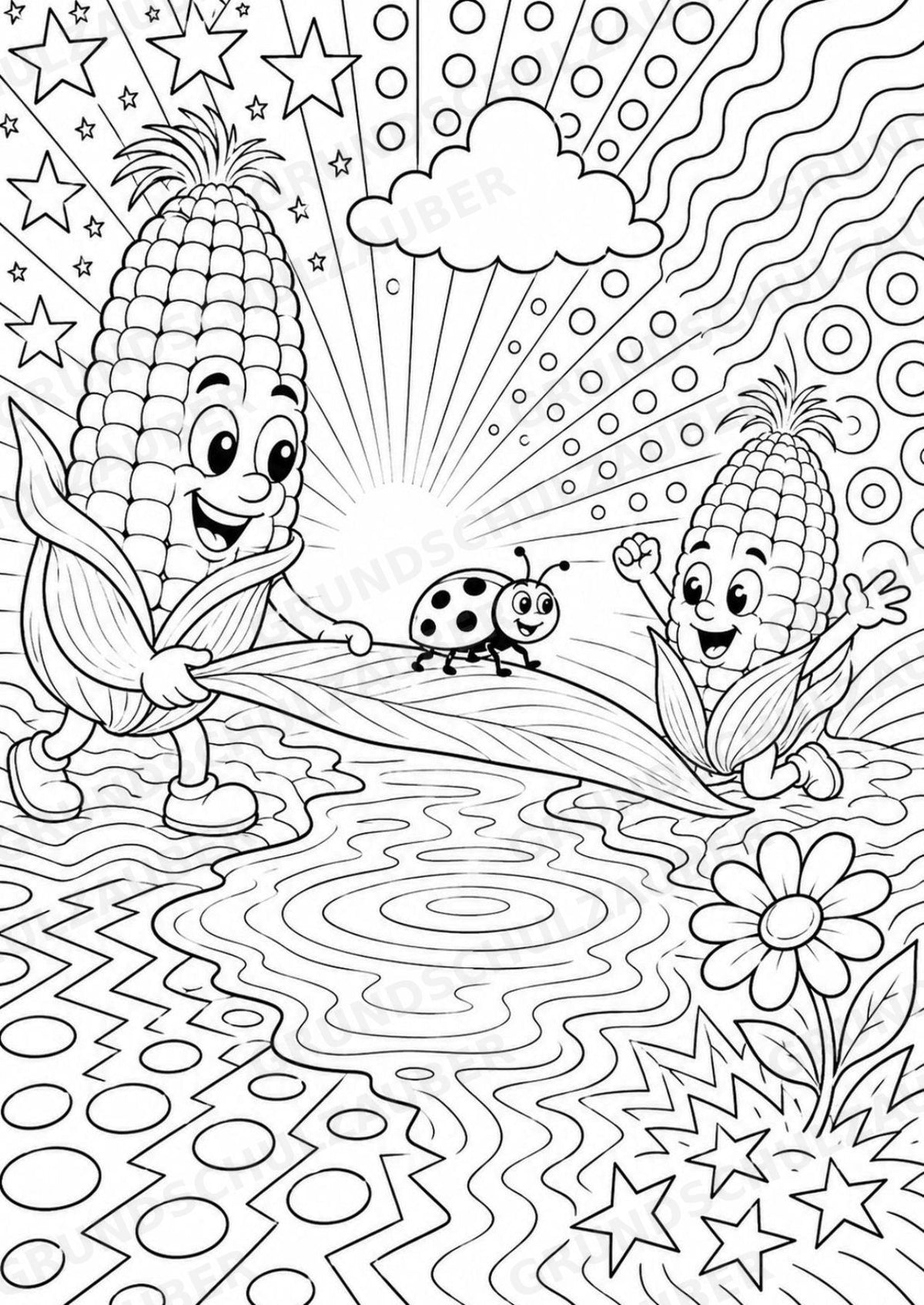 Mais POP Art Ausmalbilder 15 Malvorlagen – Materialseite 12