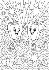 Paprika POP Art Ausmalbilder 15 Malvorlagen – Materialseite 4
