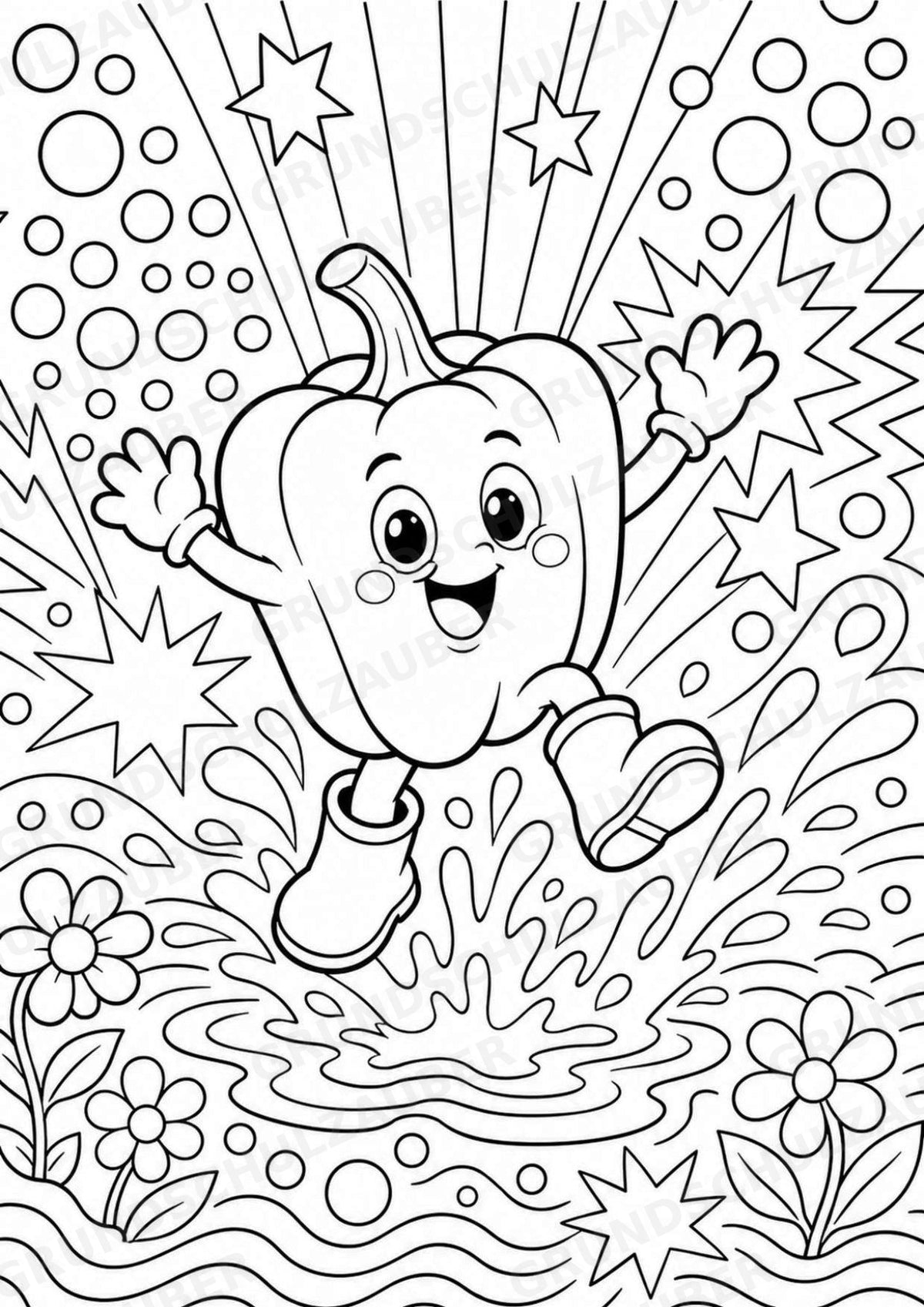 Paprika POP Art Ausmalbilder 15 Malvorlagen – Materialseite 7