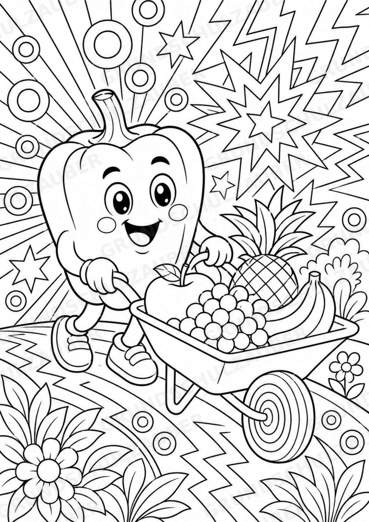 Paprika POP Art Ausmalbilder 15 Malvorlagen – Materialseite 9
