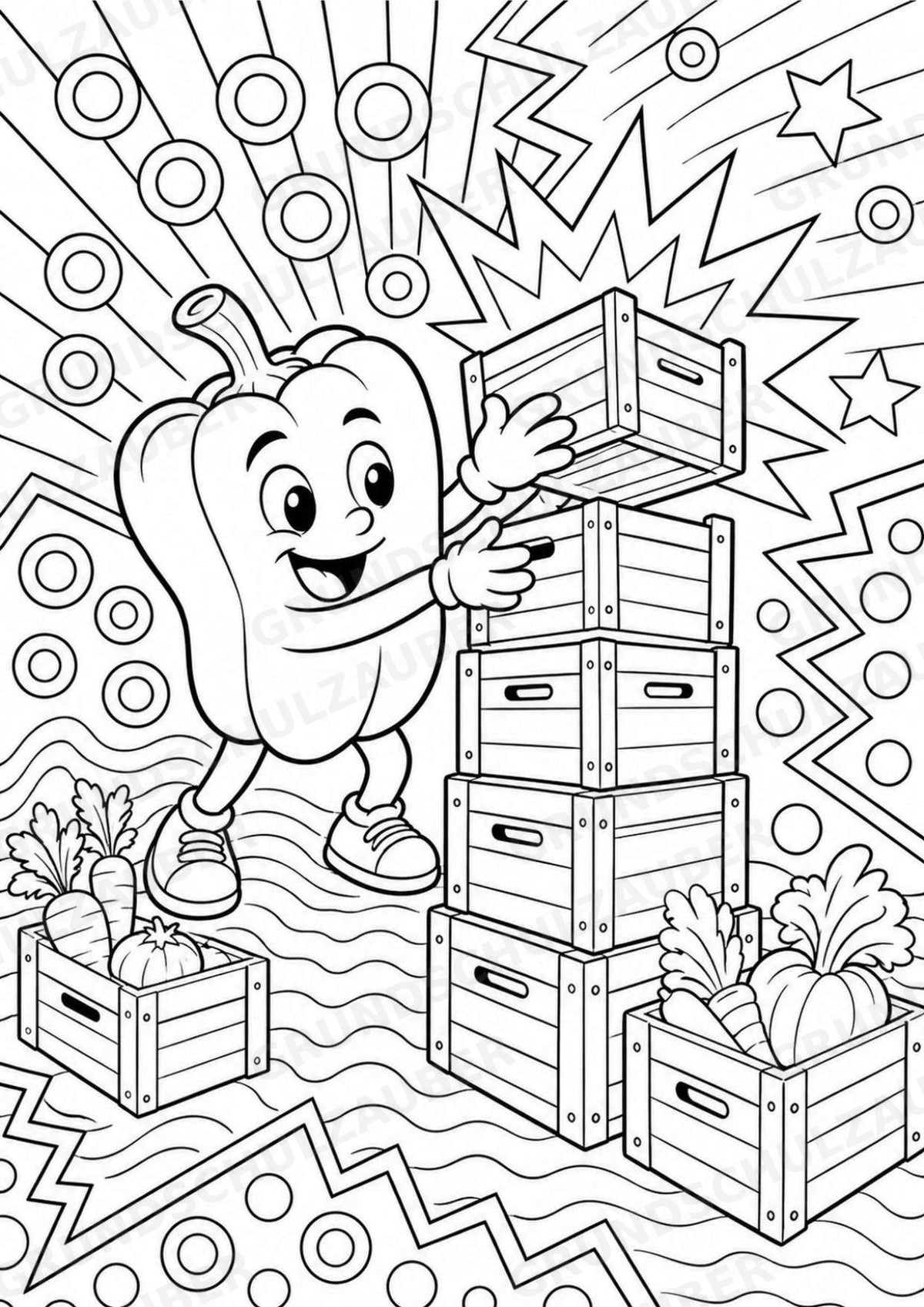Paprika POP Art Ausmalbilder 15 Malvorlagen – Materialseite 14