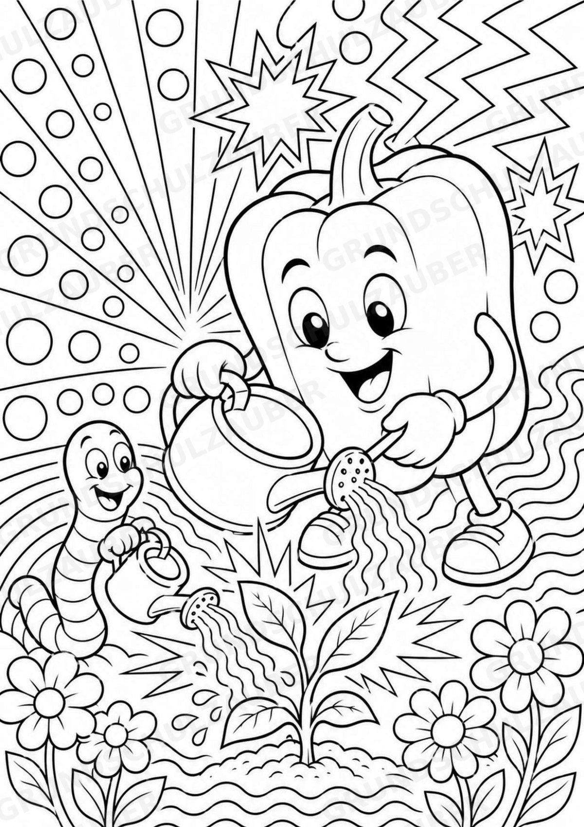 Paprika POP Art Ausmalbilder 15 Malvorlagen – Materialseite 15