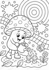 Pilze POP Art Ausmalbilder 15 Malvorlagen – Materialseite 2