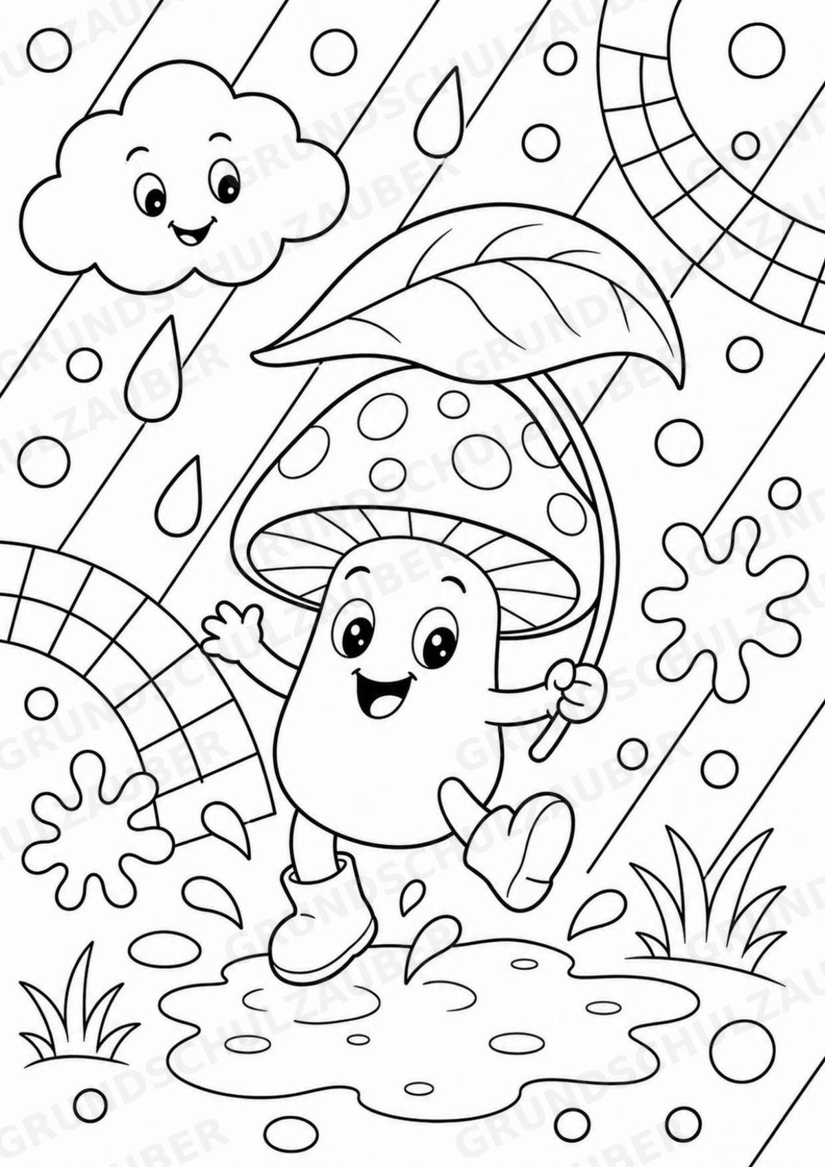 Pilze POP Art Ausmalbilder 15 Malvorlagen – Materialseite 3