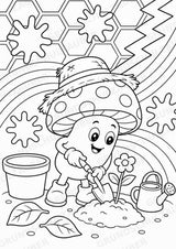 Pilze POP Art Ausmalbilder 15 Malvorlagen – Materialseite 4