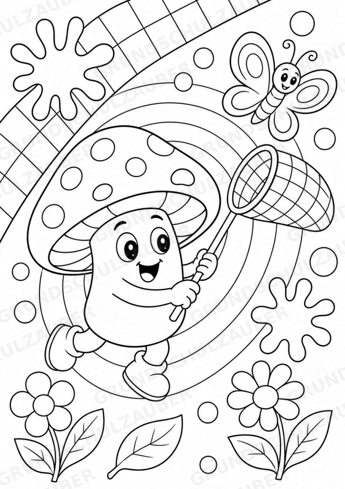Pilze POP Art Ausmalbilder 15 Malvorlagen – Materialseite 11