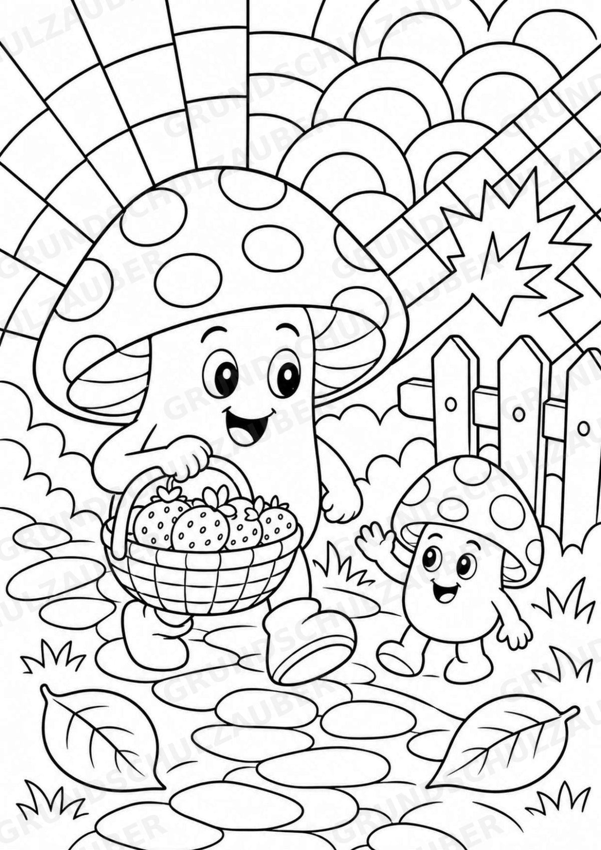 Pilze POP Art Ausmalbilder 15 Malvorlagen – Materialseite 13
