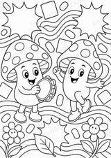 Pilze POP Art Ausmalbilder 15 Malvorlagen – Materialseite 14