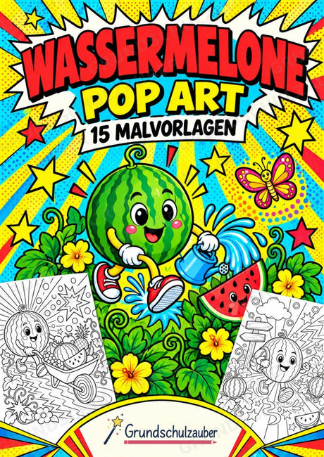 Wassermelone POP Art Ausmalbilder 15 Malvorlagen – Cover