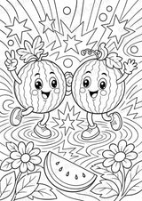 Wassermelone POP Art Ausmalbilder 15 Malvorlagen – Materialseite 4