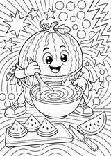 Wassermelone POP Art Ausmalbilder 15 Malvorlagen – Materialseite 8
