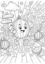 Wassermelone POP Art Ausmalbilder 15 Malvorlagen – Materialseite 16