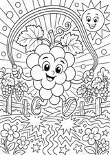 Weintrauben POP Art Ausmalbilder 15 Malvorlagen – Materialseite 2