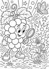 Weintrauben POP Art Ausmalbilder 15 Malvorlagen – Materialseite 5