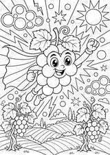 Weintrauben POP Art Ausmalbilder 15 Malvorlagen – Materialseite 8