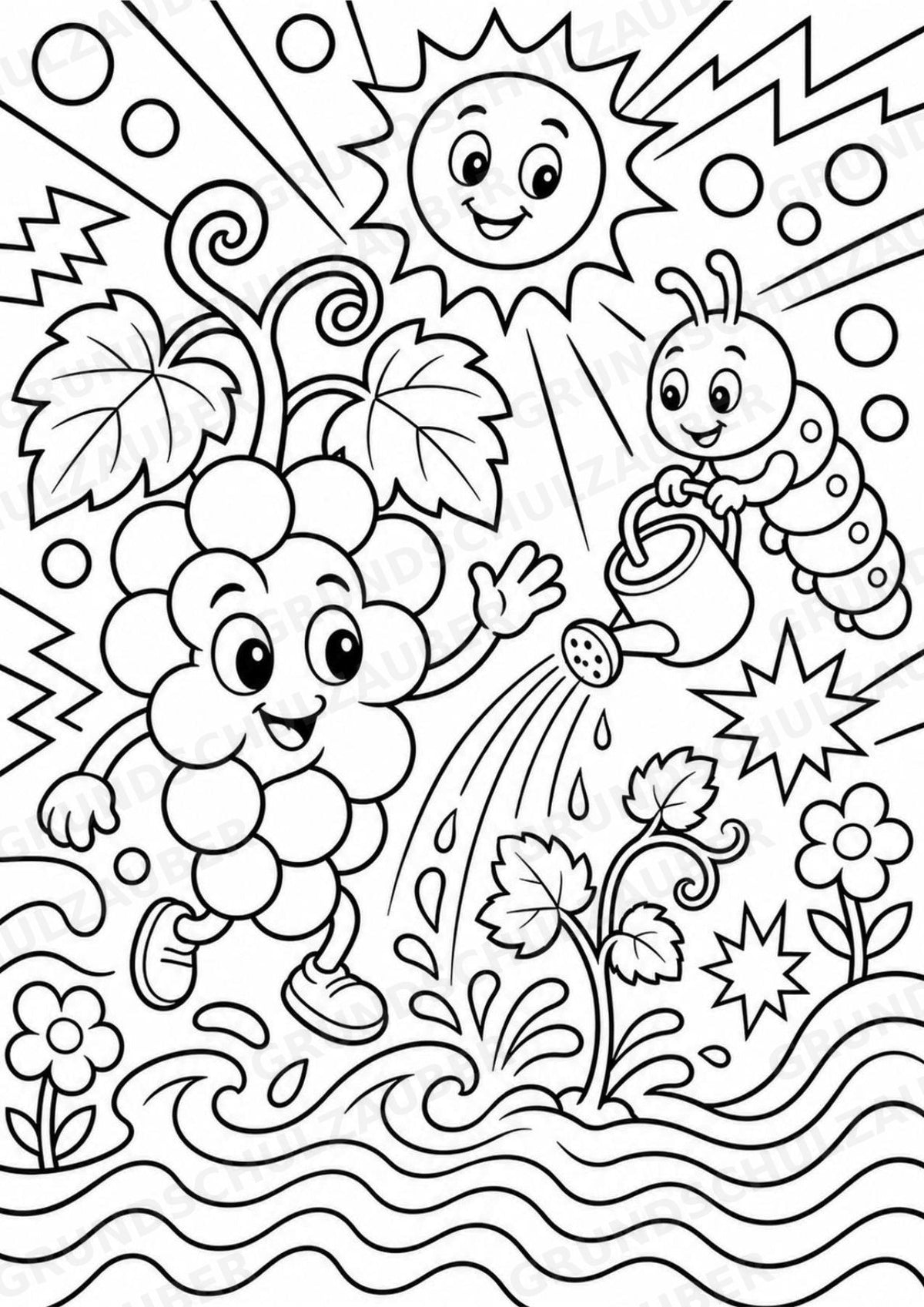 Weintrauben POP Art Ausmalbilder 15 Malvorlagen – Materialseite 11