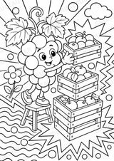 Weintrauben POP Art Ausmalbilder 15 Malvorlagen – Materialseite 13