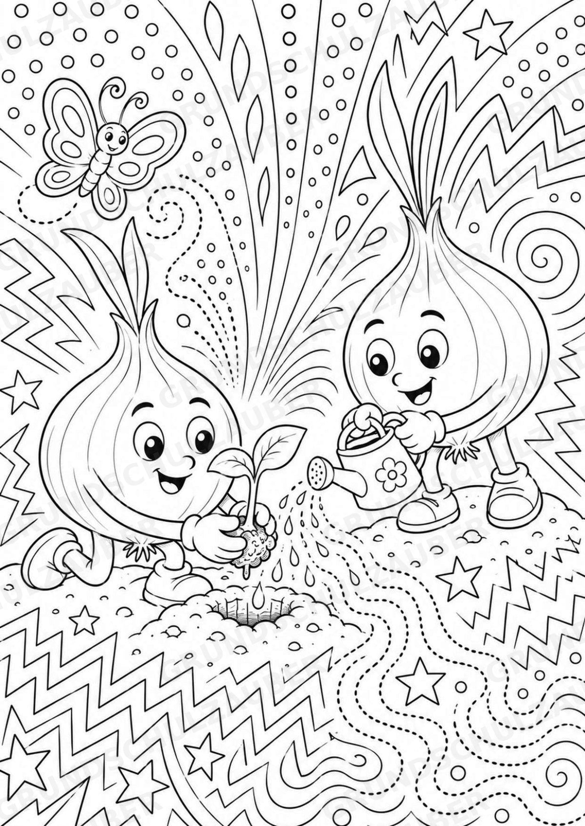 Zwiebel POP Art Ausmalbilder 15 Malvorlagen – Materialseite 4