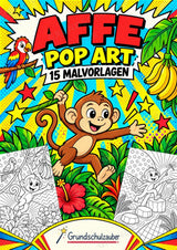 Affe POP Art Ausmalbilder 15 Malvorlagen – Cover