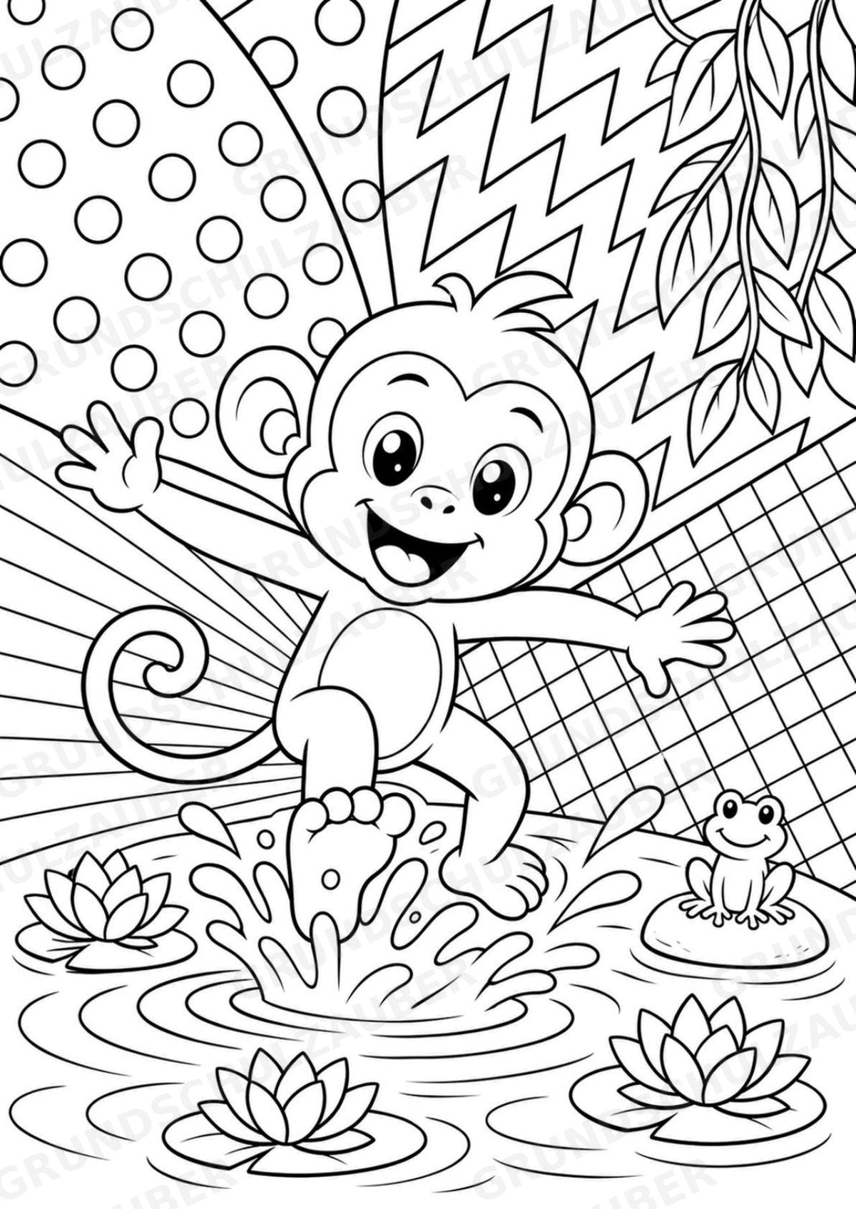 Affe POP Art Ausmalbilder 15 Malvorlagen – Materialseite 5