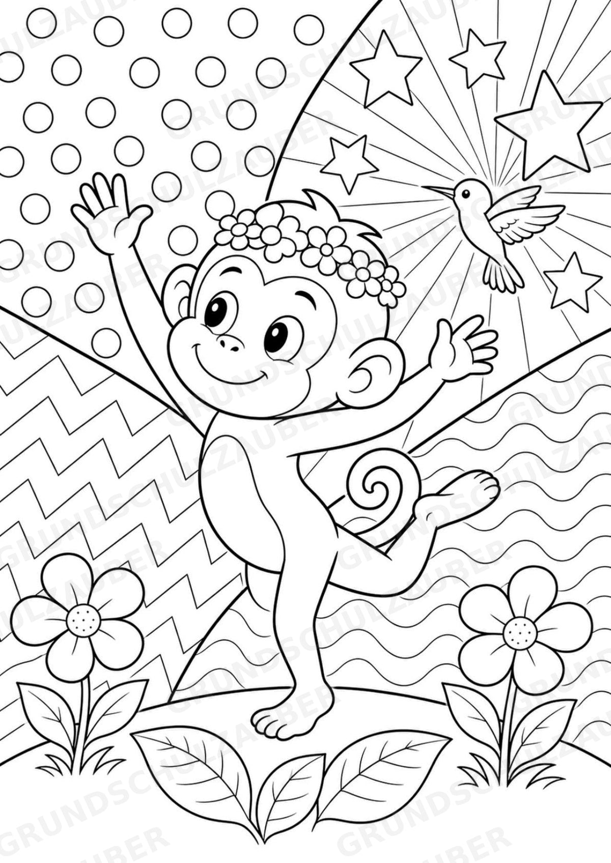 Affe POP Art Ausmalbilder 15 Malvorlagen – Materialseite 8