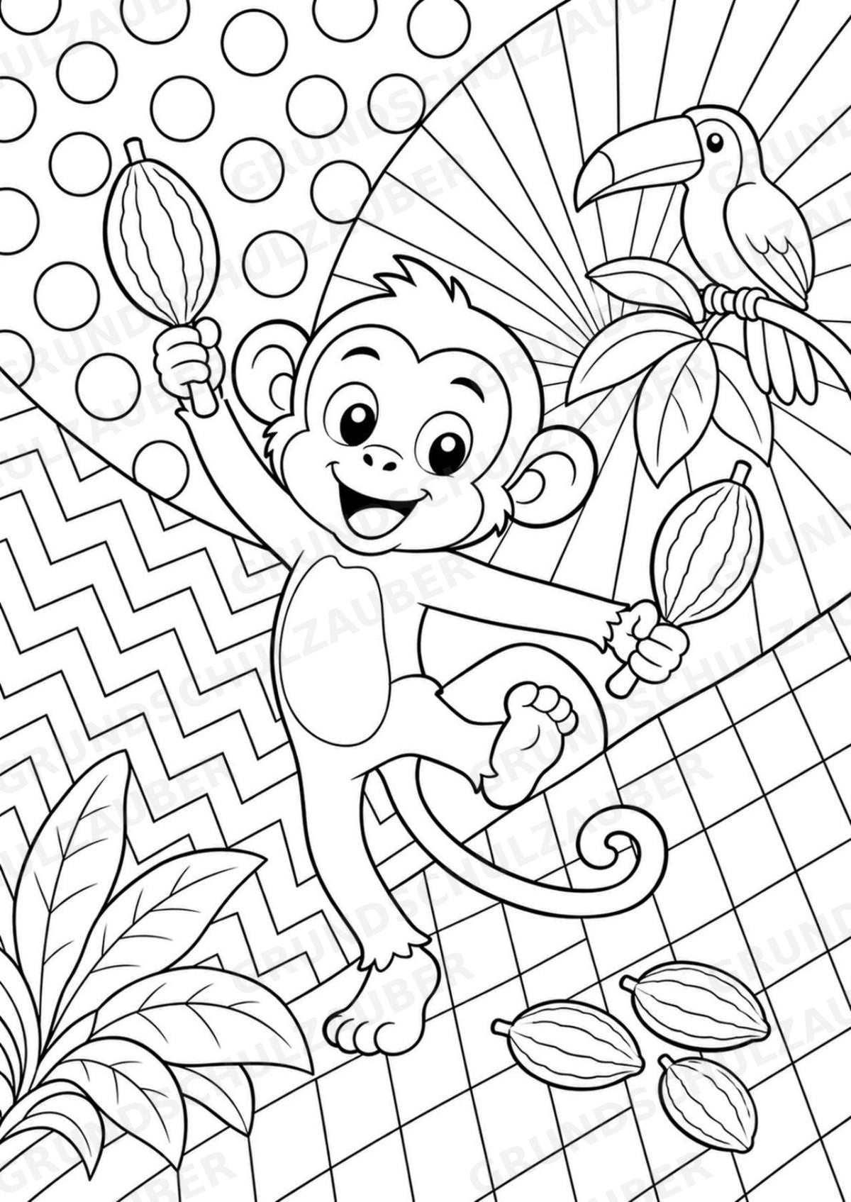 Affe POP Art Ausmalbilder 15 Malvorlagen – Materialseite 15