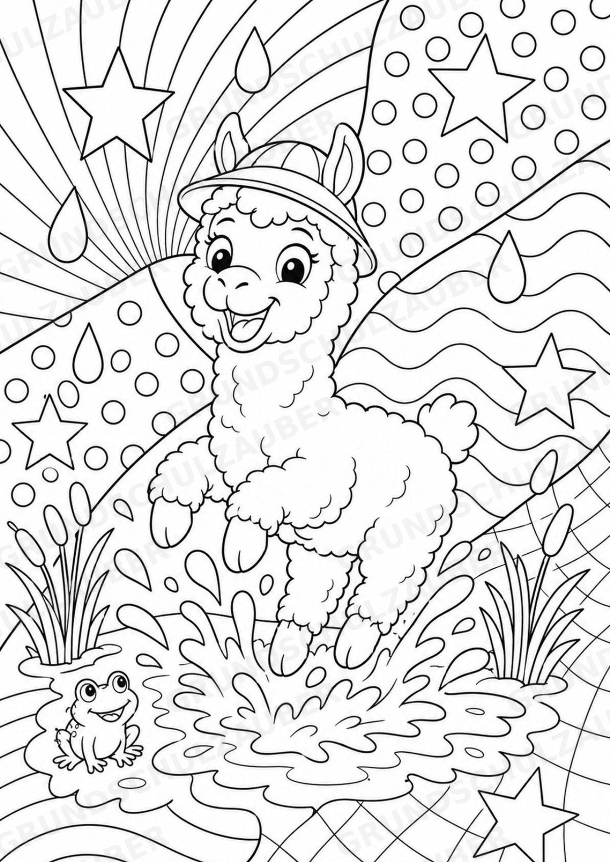 Alpaka POP Art Ausmalbilder 15 Malvorlagen – Materialseite 9
