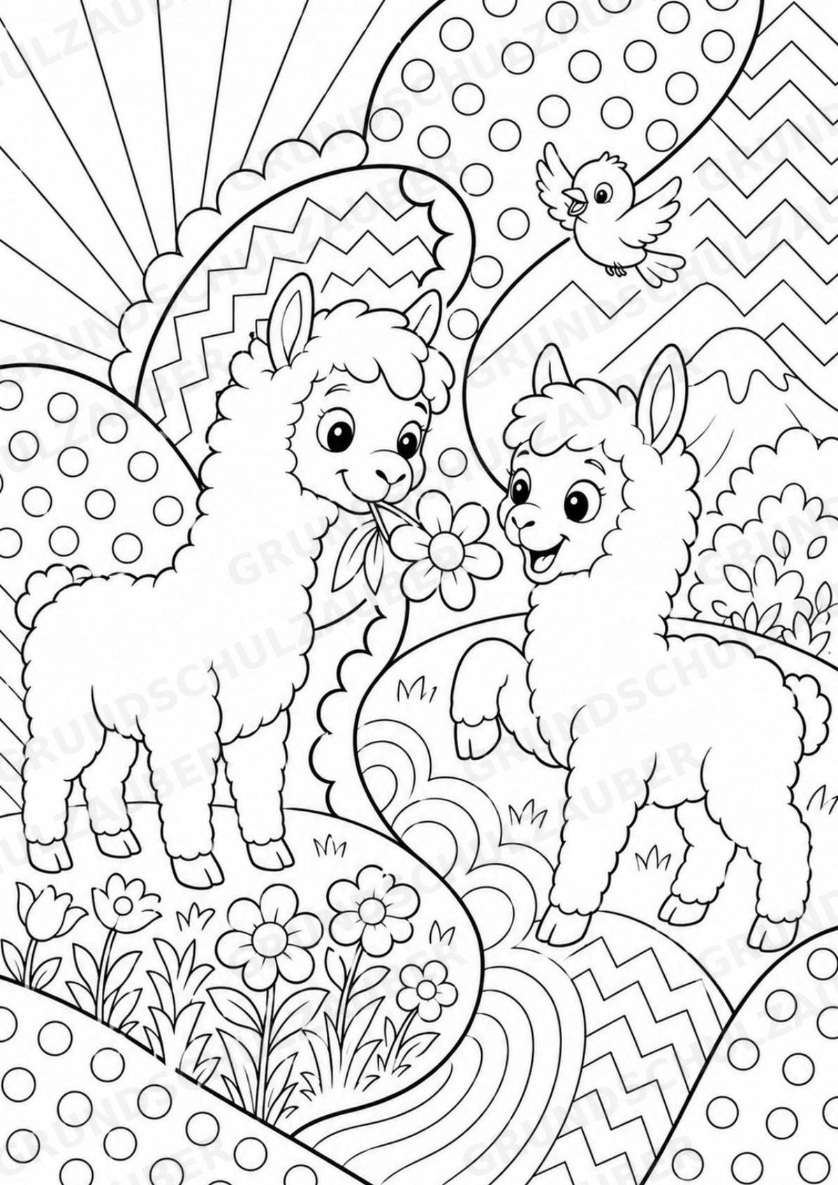 Alpaka POP Art Ausmalbilder 15 Malvorlagen – Materialseite 13