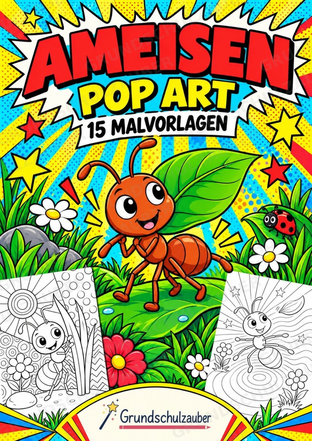 Ameisen POP Art Ausmalbilder 15 Malvorlagen – Cover
