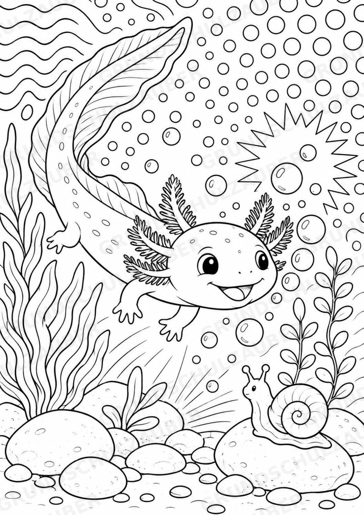 Axolotl POP Art Ausmalbilder 15 Malvorlagen – Materialseite 2