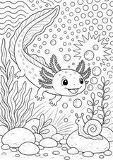 Axolotl POP Art Ausmalbilder 15 Malvorlagen – Materialseite 2