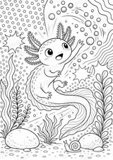 Axolotl POP Art Ausmalbilder 15 Malvorlagen – Materialseite 3