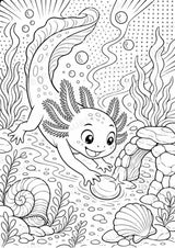 Axolotl POP Art Ausmalbilder 15 Malvorlagen – Materialseite 4