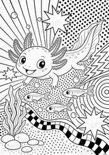 Axolotl POP Art Ausmalbilder 15 Malvorlagen – Materialseite 6