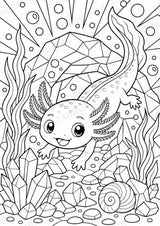 Axolotl POP Art Ausmalbilder 15 Malvorlagen – Materialseite 8