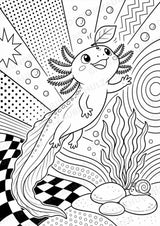 Axolotl POP Art Ausmalbilder 15 Malvorlagen – Materialseite 9