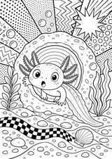 Axolotl POP Art Ausmalbilder 15 Malvorlagen – Materialseite 10