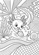 Axolotl POP Art Ausmalbilder 15 Malvorlagen – Materialseite 12