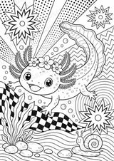 Axolotl POP Art Ausmalbilder 15 Malvorlagen – Materialseite 13